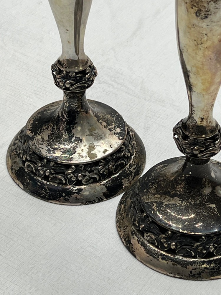 Vintage Sterling Silver Candlesticks Marked sterling