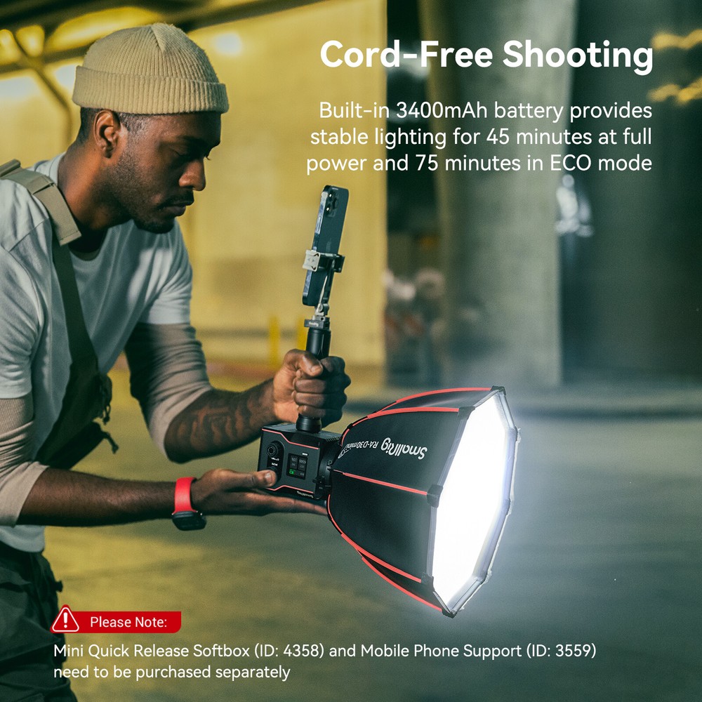 SmallRig RC 60B Bi-Color LED Monolight Video Light+Free Gift Silicone Diffuser