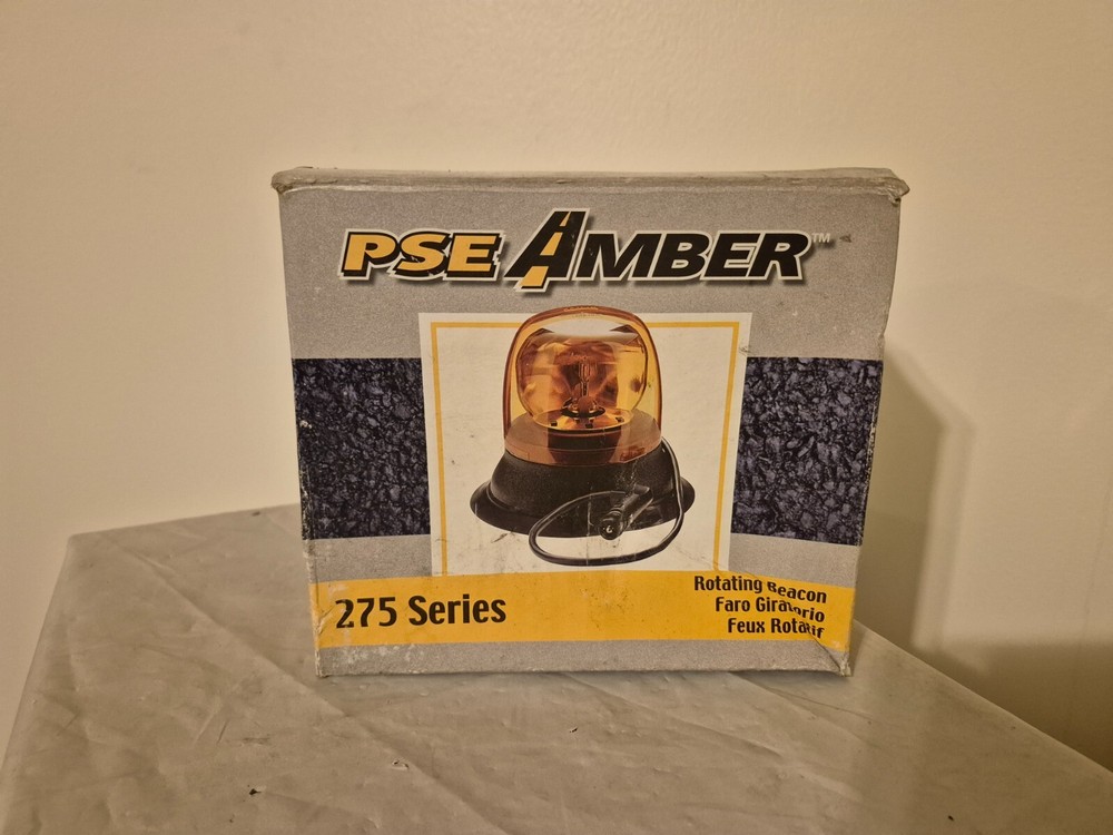 Code 3 Amber Rotating Strobe Beacon Light 275AH Permanent Mount 12VDC