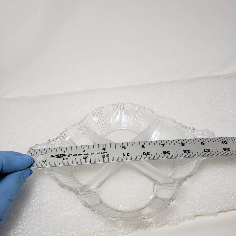 Clear Elegant Glass 4 Divide Candy Nut Decor Dish Unbranded End Table Lounge Art