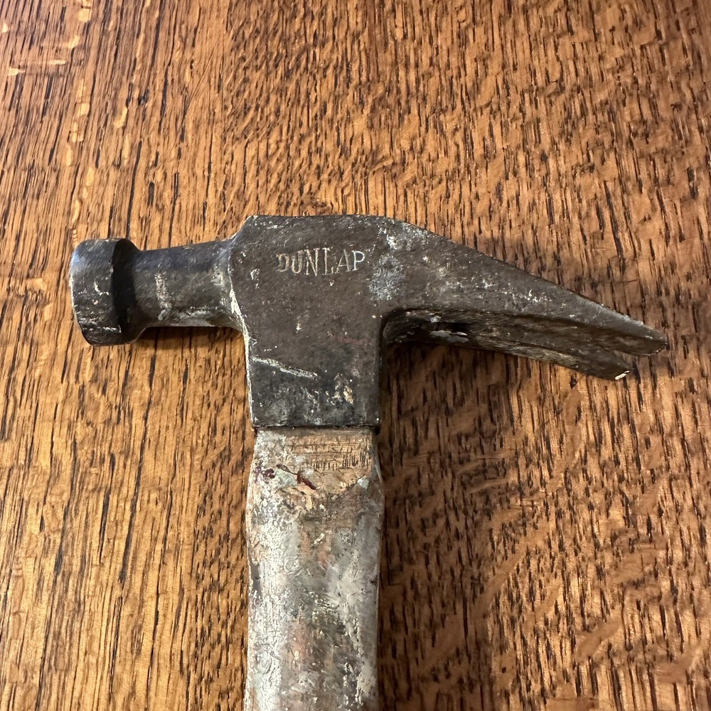 Vintage Dunlap Straight Claw Hammer Wood Handle