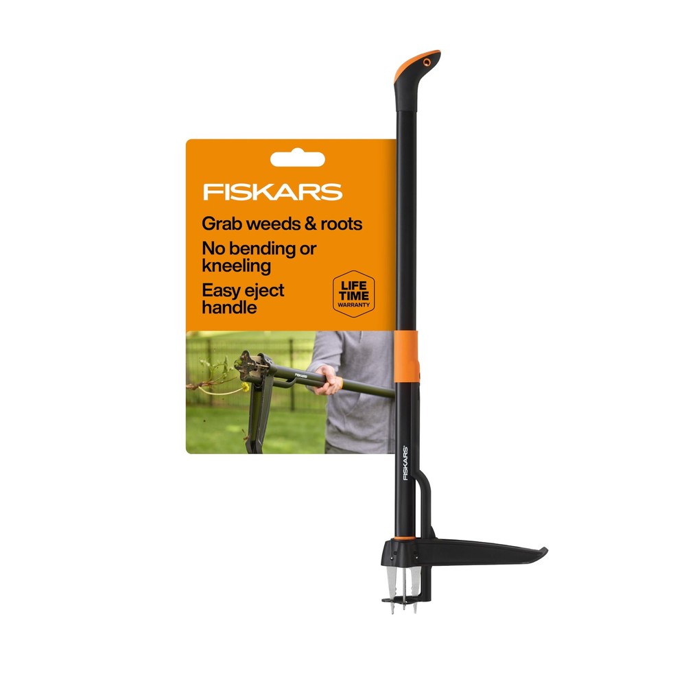 Stand Up Weed Puller Tool 4 Serrated Steel Claws Easy Eject Handle 39in