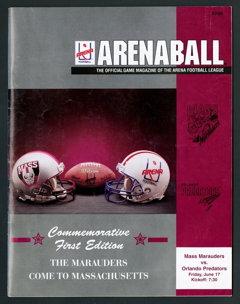 1994 ARENABALL ARENA LEAGUE COMMEMORATIVE FIRST EDITION PROGRAM ORLANDO PREDATOR
