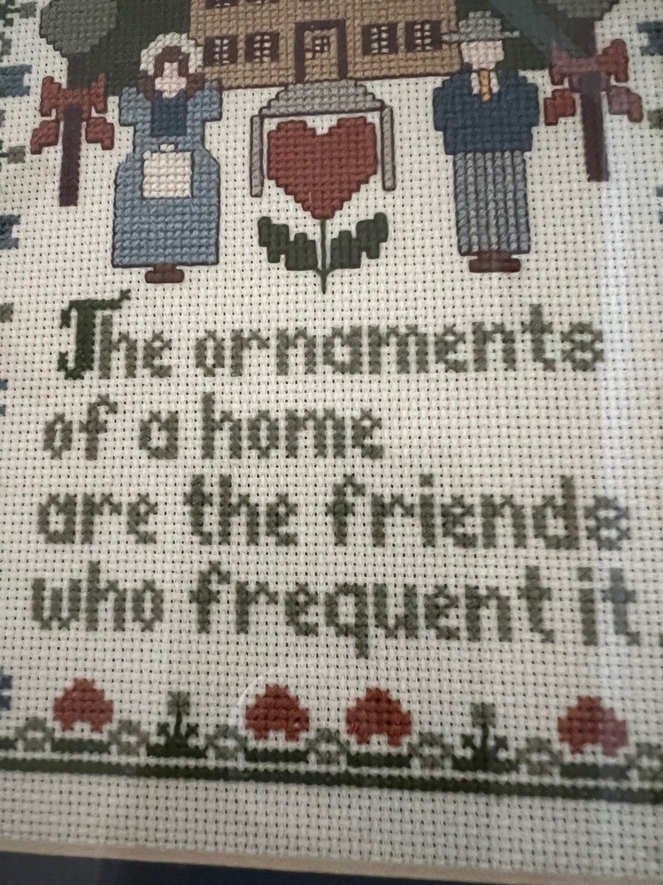Framed Counted Cross Stitch Sampler