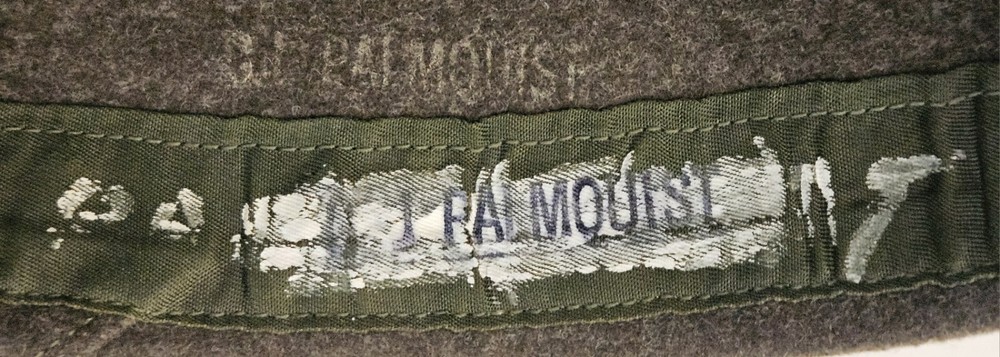 Vintage Military Wool Garrison Hat Circa WWII Name Inside
