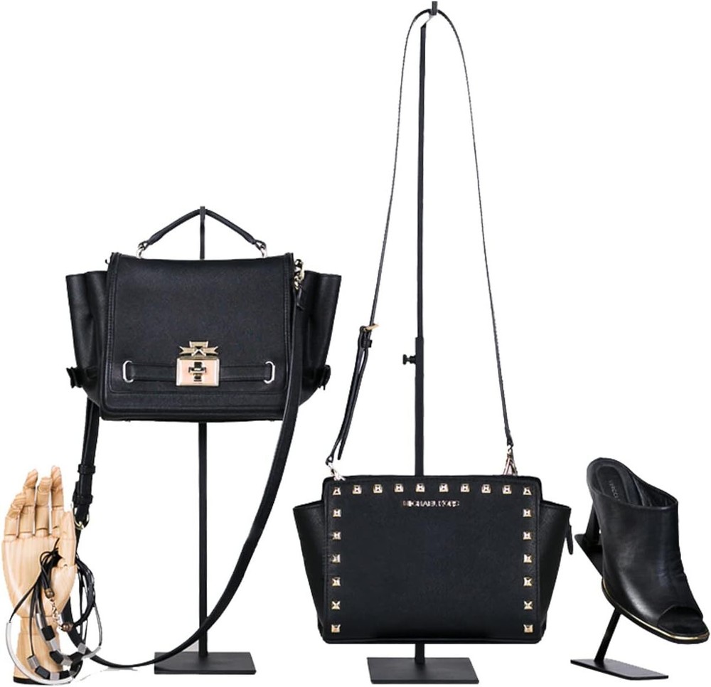K KAIDIYIN Handbag Display Stand - 2 Pack Solid Black Bag Rack