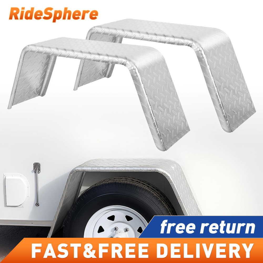 Heavy Duty Square Trailer Fender Single Axle 14-16 Inch Wheels Steel