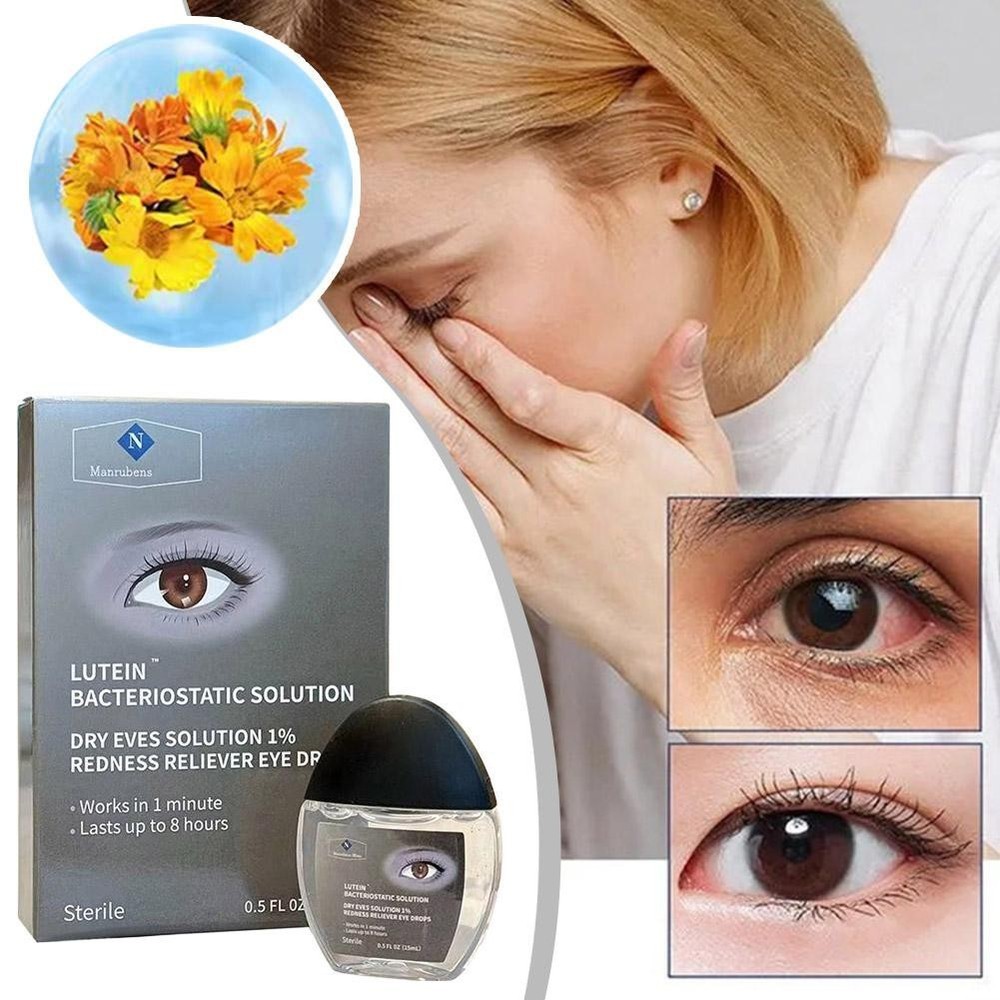 Bacteriostatic Solution, Dry Eves Solution 1% Redness Eye Reliever Drops B5T2
