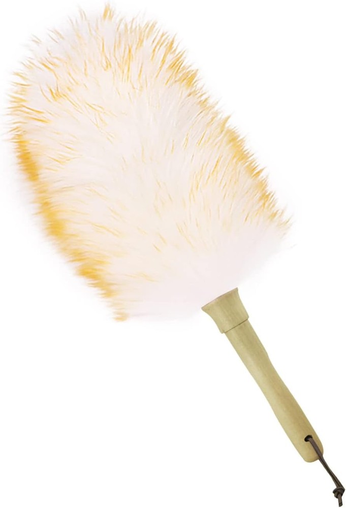 Lambswool Duster 14'' Length Solid Wooden Handle Leather Hang Strap Cleaning
