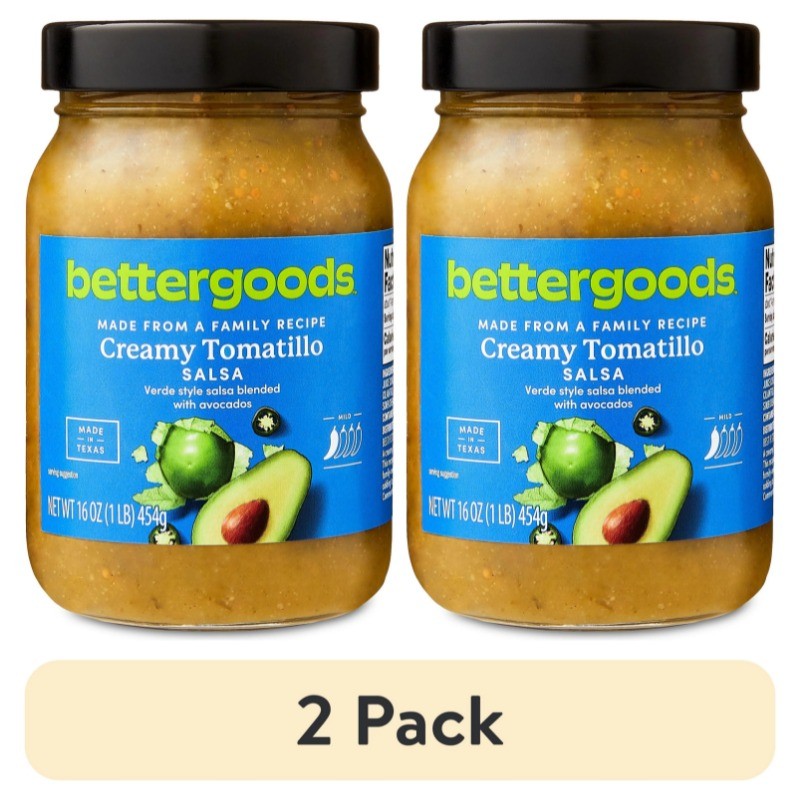 (2 pack) bettergoods Creamy Tomatillo Salsa, Mild, Shelf Stable, 16 oz