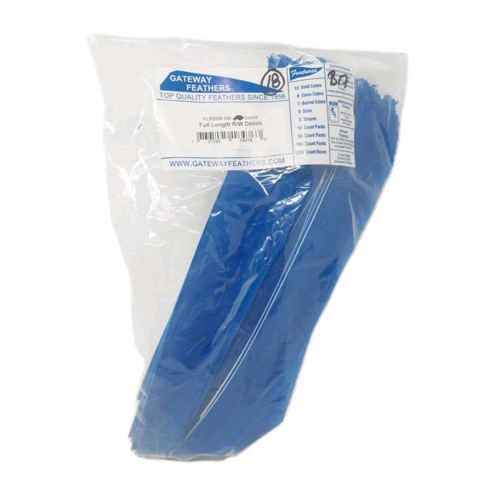 18 Count Gateway Feathers FULL LENGTH Right Wing: Denim Blue