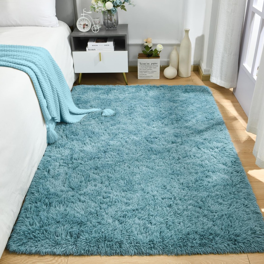 Merelax Soft Modern Indoor Large 3' x 5' (Rectangular), Turquoise Green
