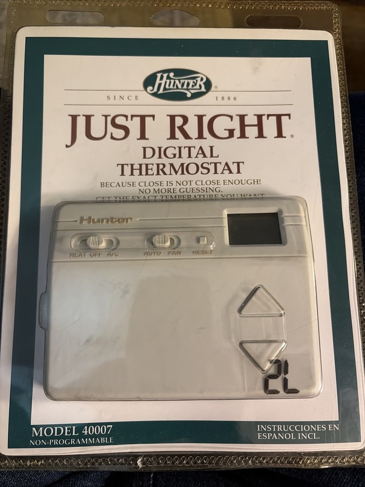 Hunter Home Comfort 40007 Digital Non Programmable Thermostat NOS