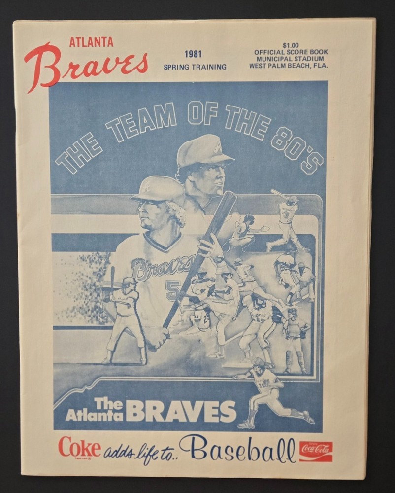 1981 BRAVES vs ASTROS  Spring Training  MAGAZINE PROGRAM  Bob Horner  NM