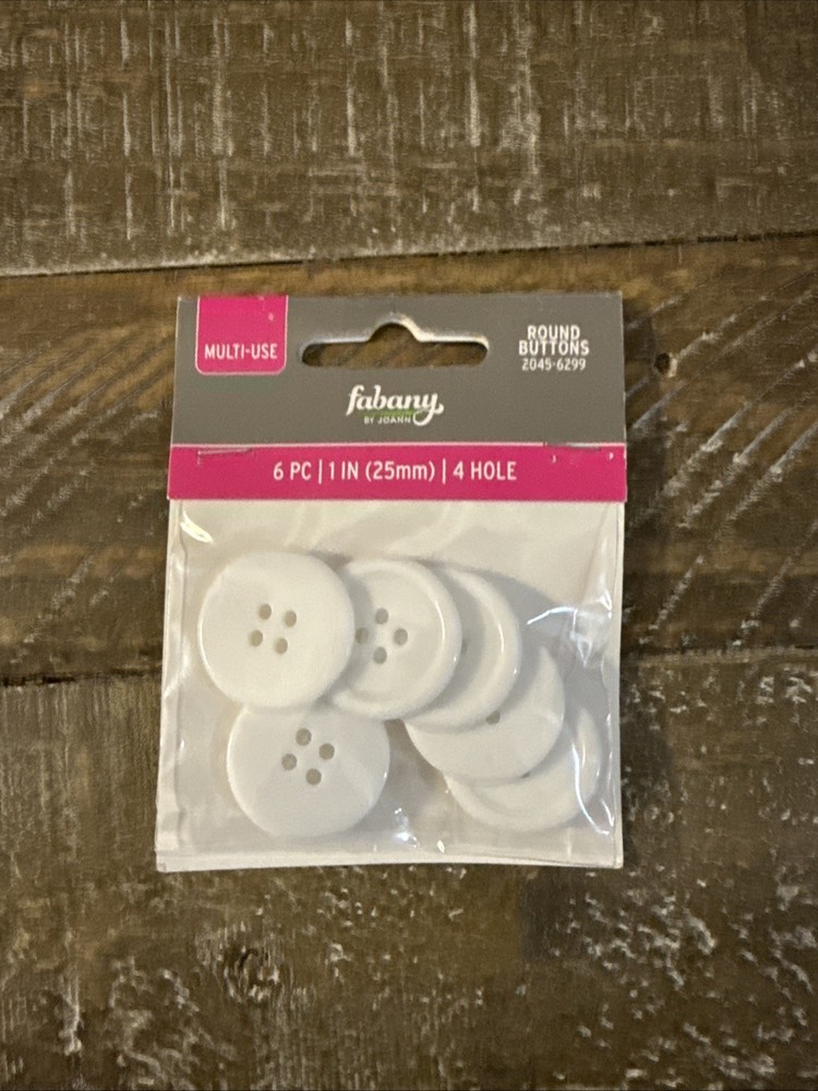 Fabany By Joann Buttons 6 Pieces 1”