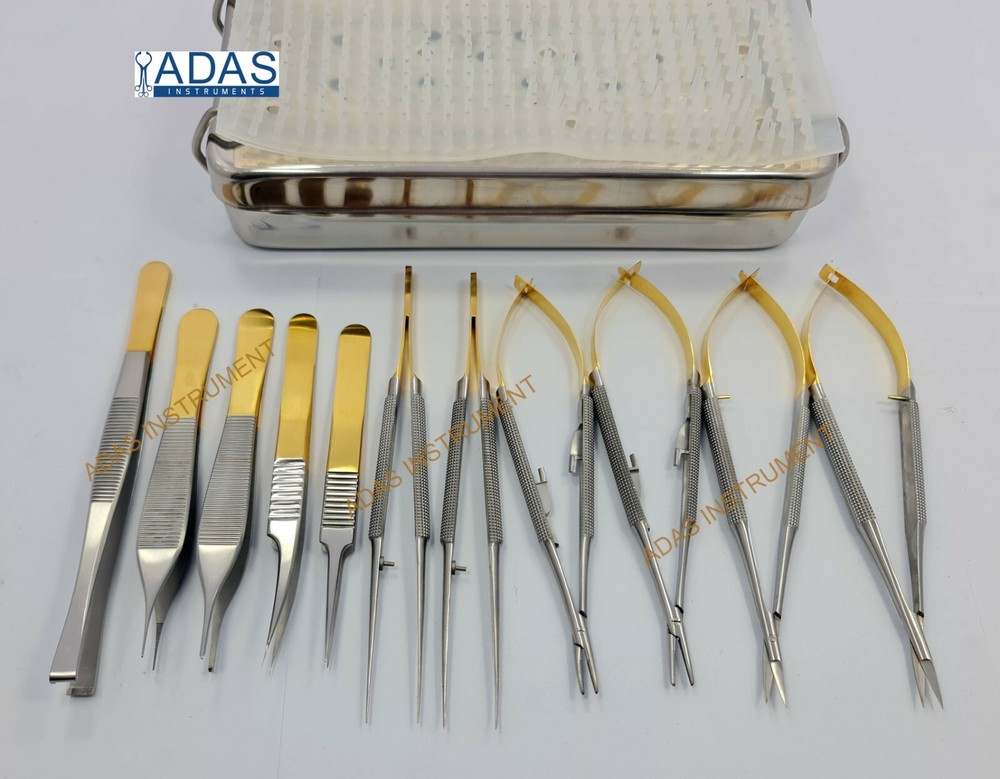 Micro Surgery Instruments Set, With Box And Mate
