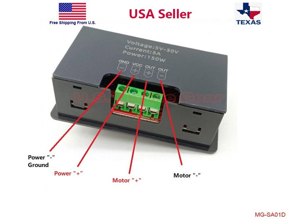 5V-30V Voltage Regulator DC Motor Speed Controller PWM Frequency Duty Cycle LED