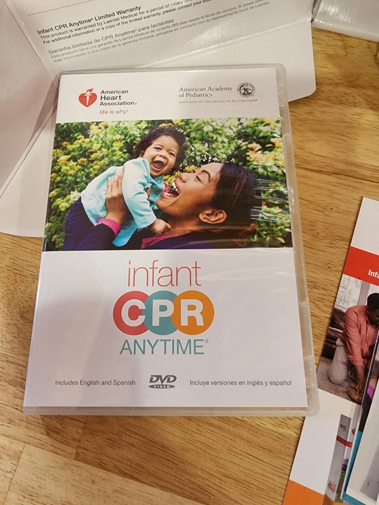 Infant CPR AHA Kit Training Doll & DVD New Open Box