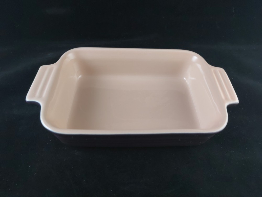 2 Le Creuset Purple Ceramic Rectangular Casserole Baking Dishes, 10-12