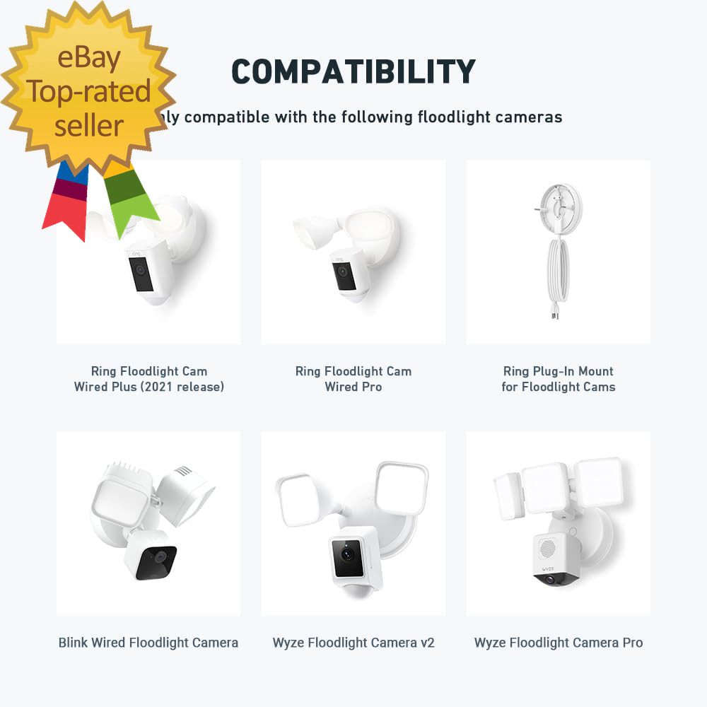 Eave Mount for Ring Floodlight Cam Wired Plus/Pro Ring Smart Lighting Floodlight