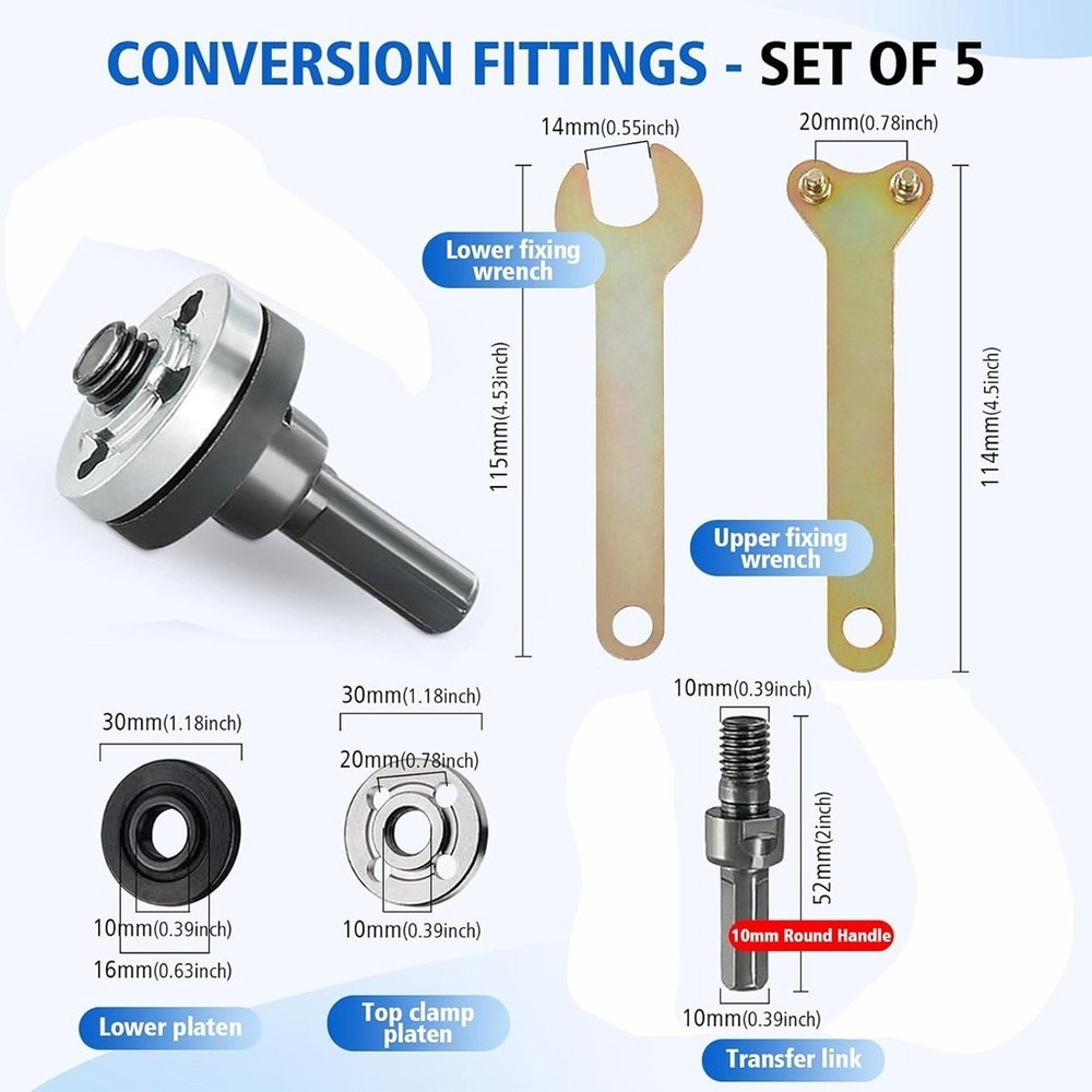 Conversion 10mm Angle Grinding Adapter Connecting Rod Kit For Metal Deburring