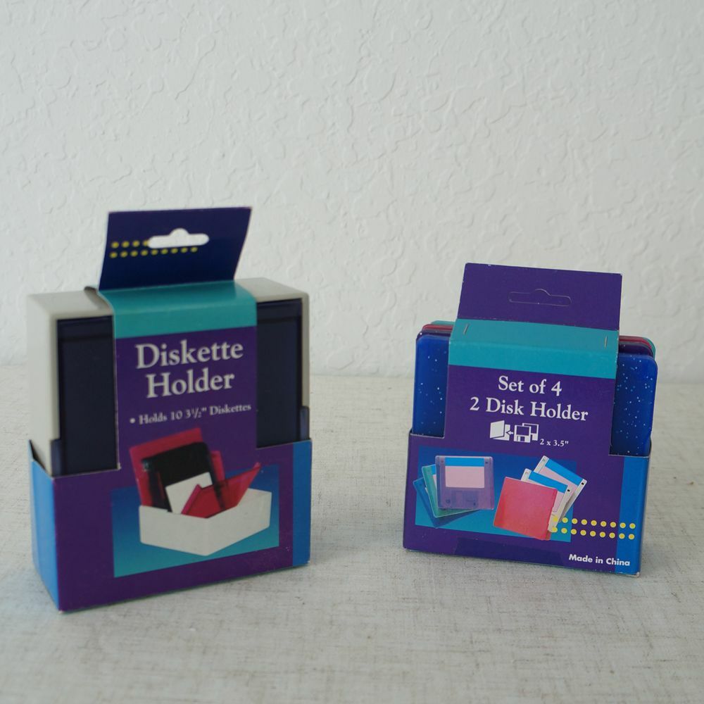 Vintage Disk Holder & Diskette Holder Set