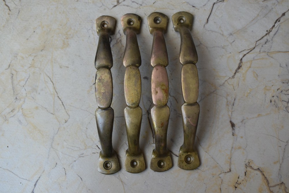 Vintage Victorian Cast Brass Handles Door Knobs and Pulls Gate Handle 4 pcs