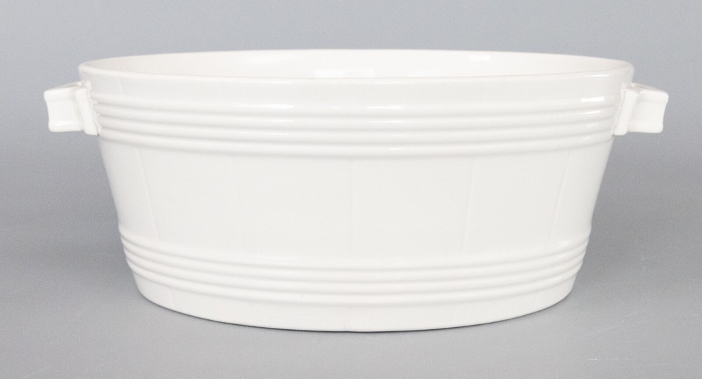 19th Century Dutch White Ironstone Handled Basket Cachepot Planter