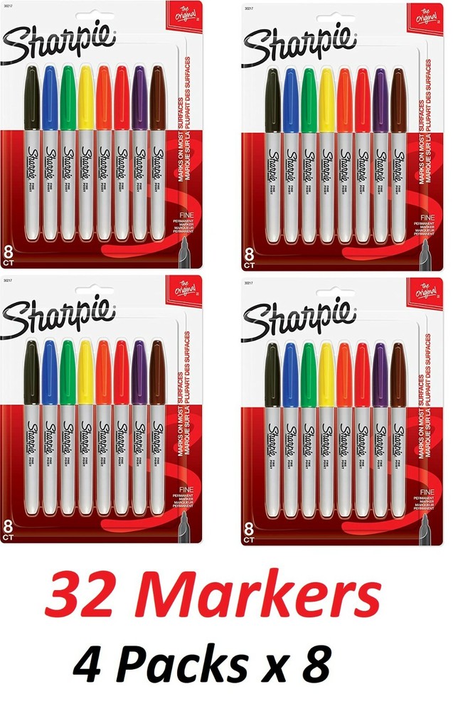 Sharpie The Original Fine Point Permanent Markers (4 Packs Assorted)