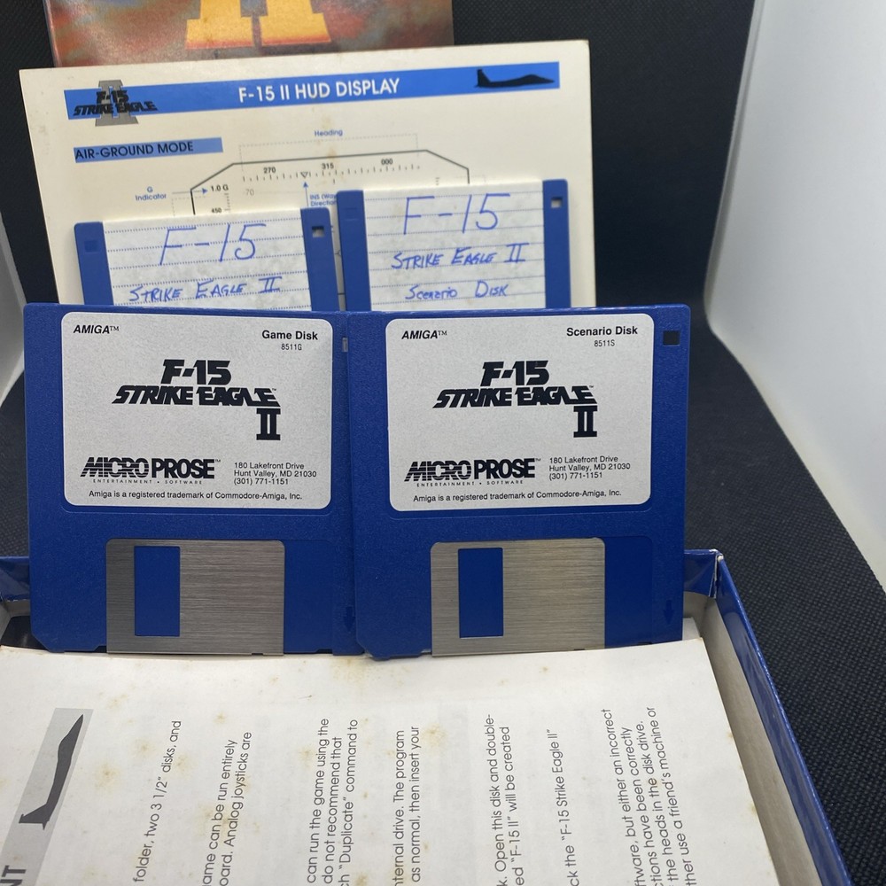 Microprose Classics F15 Strike Eagle II Vintage Software 3 1/2" Disk EUC