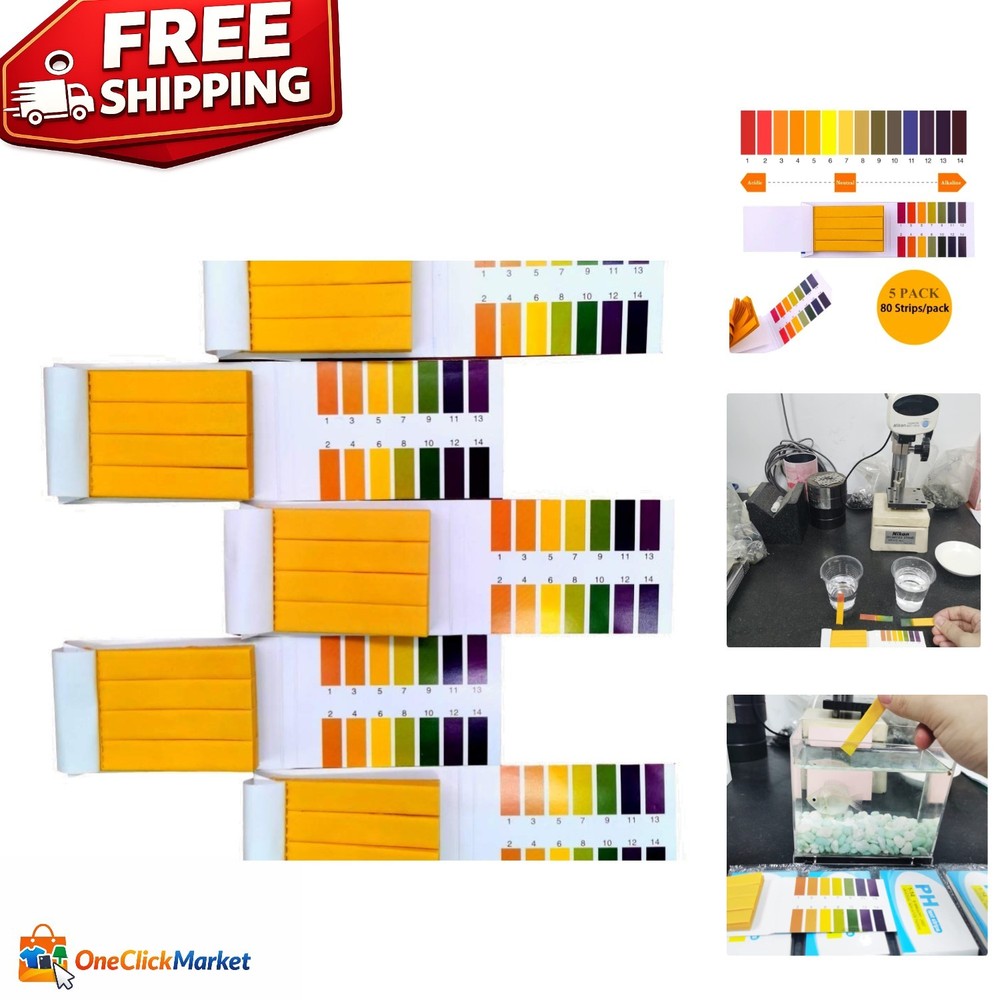 Comprehensive pH  Strips - 400 Total Strips for Accurate Testing of Liquids