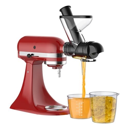 Masticating Juicer Attachment for KitchenAid Mixer, Cold Press Slow Juicer, Dual