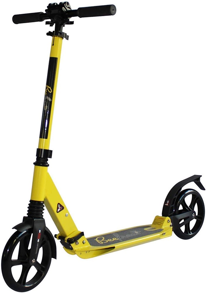 Adjustable Kick Scooter for Adults & Teens, Foldable, AntiShock, Yellow