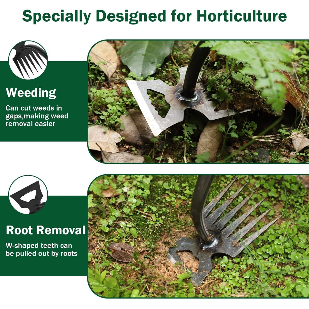 Portable Garden Weeder Tool with 6 Teeth for Efficient Weeding and Uprooting
