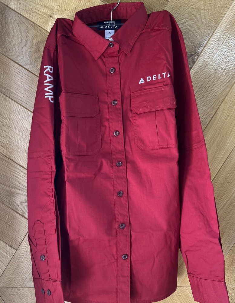 Delta Airlines - Lands End - long sleeve button up size medium 10–12