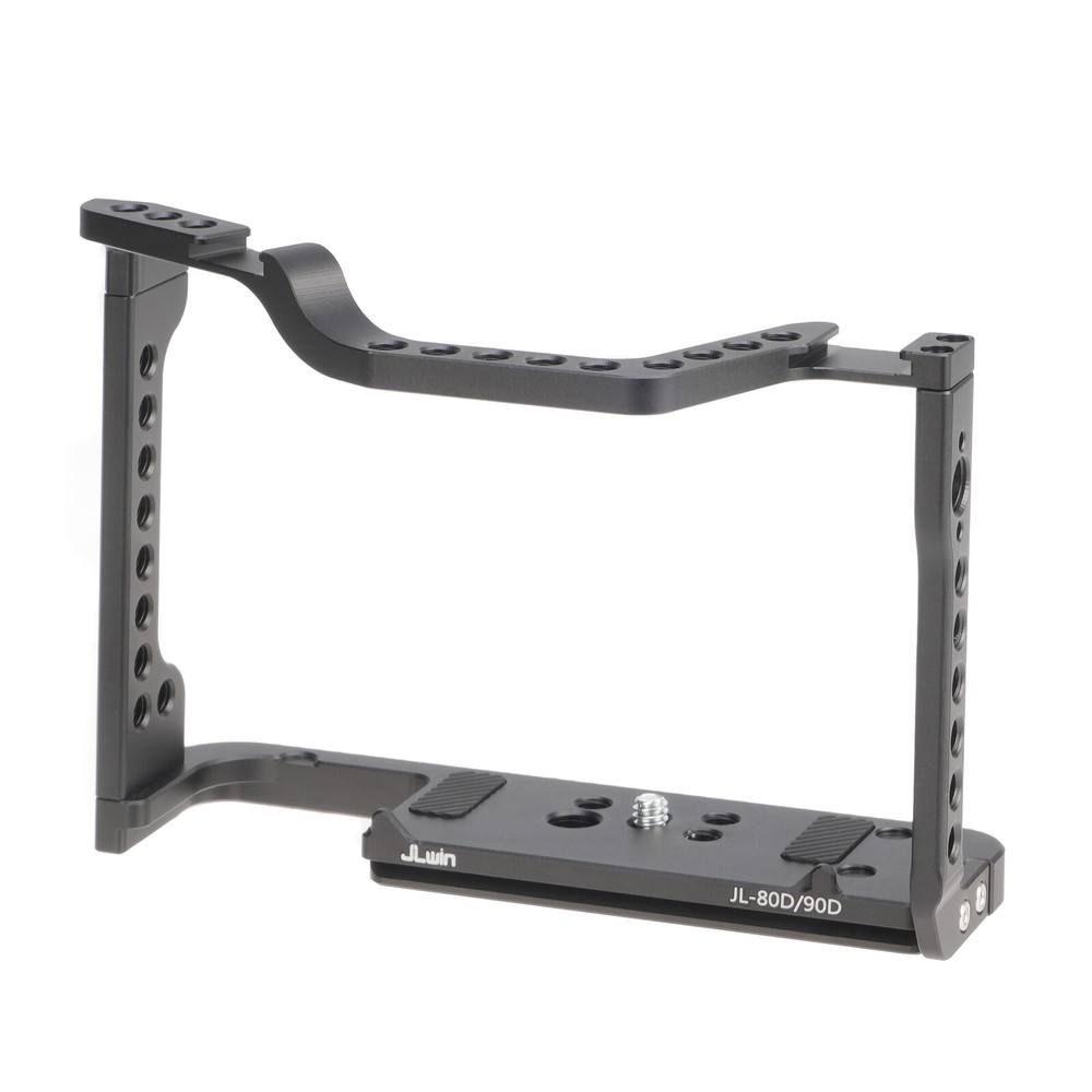 Camera Cage Rig with 1/4"-20 with Top Handle Grip for Canon EOS 80D 90D Camera