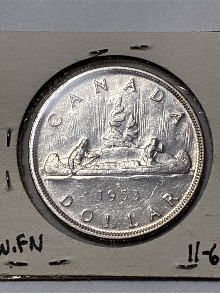 1953 Canada Dollar, No SH. Strap, BU