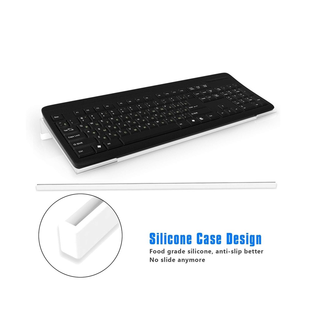 Richboom Clear Acrylic Tilted Computer Keyboard Holder for Easy Ergonomic Typ...