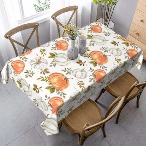 Autumn Fall Tablecloth 60 x 120 60" x 120" (Rectangular) Pumpkin Maple Leaf1