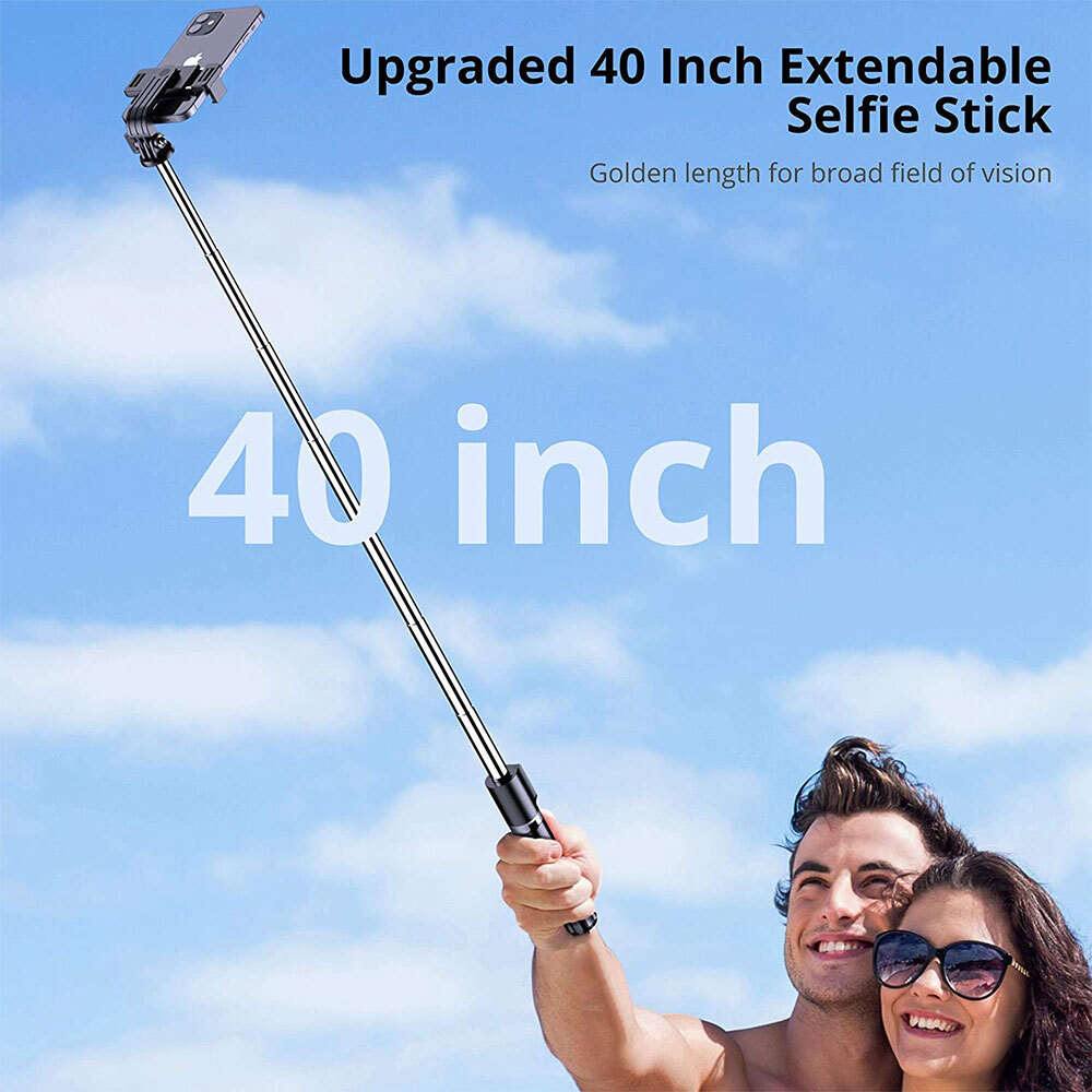 Extendable Wired Remote Self-Pole Handheld Selfie Stick For iPhone Samsung Gold