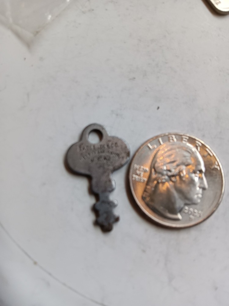 Antique Tiny Eagle Lock Co. Key. Very Old , Very Tiny.