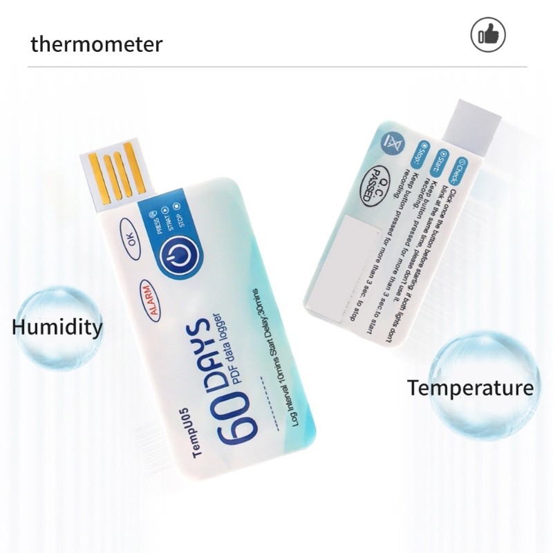 60 Days Disposable Temperature Logger USB Data Logger for Cold Chain Transport