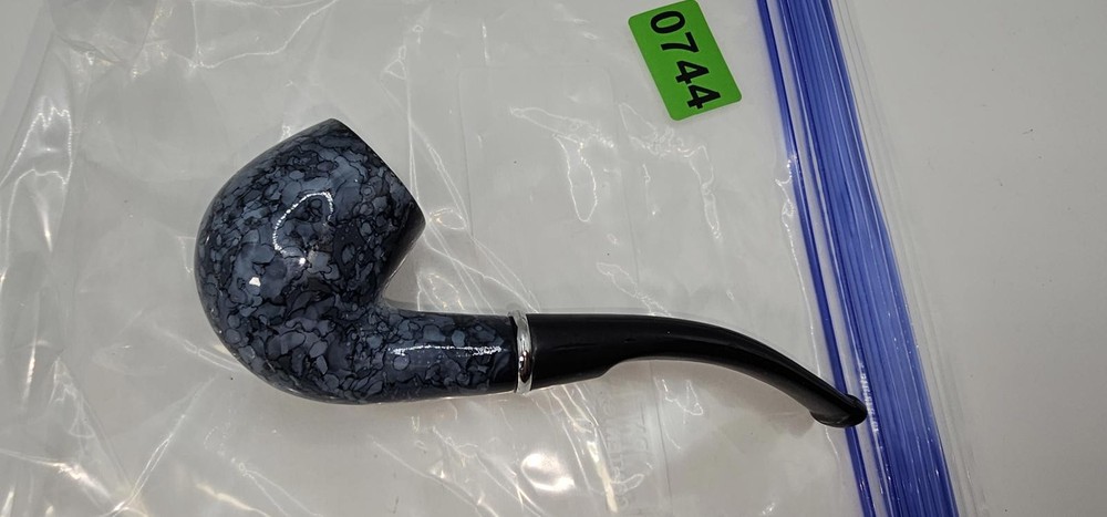 Blue and Black Smoking Pipe with Marble Pattern