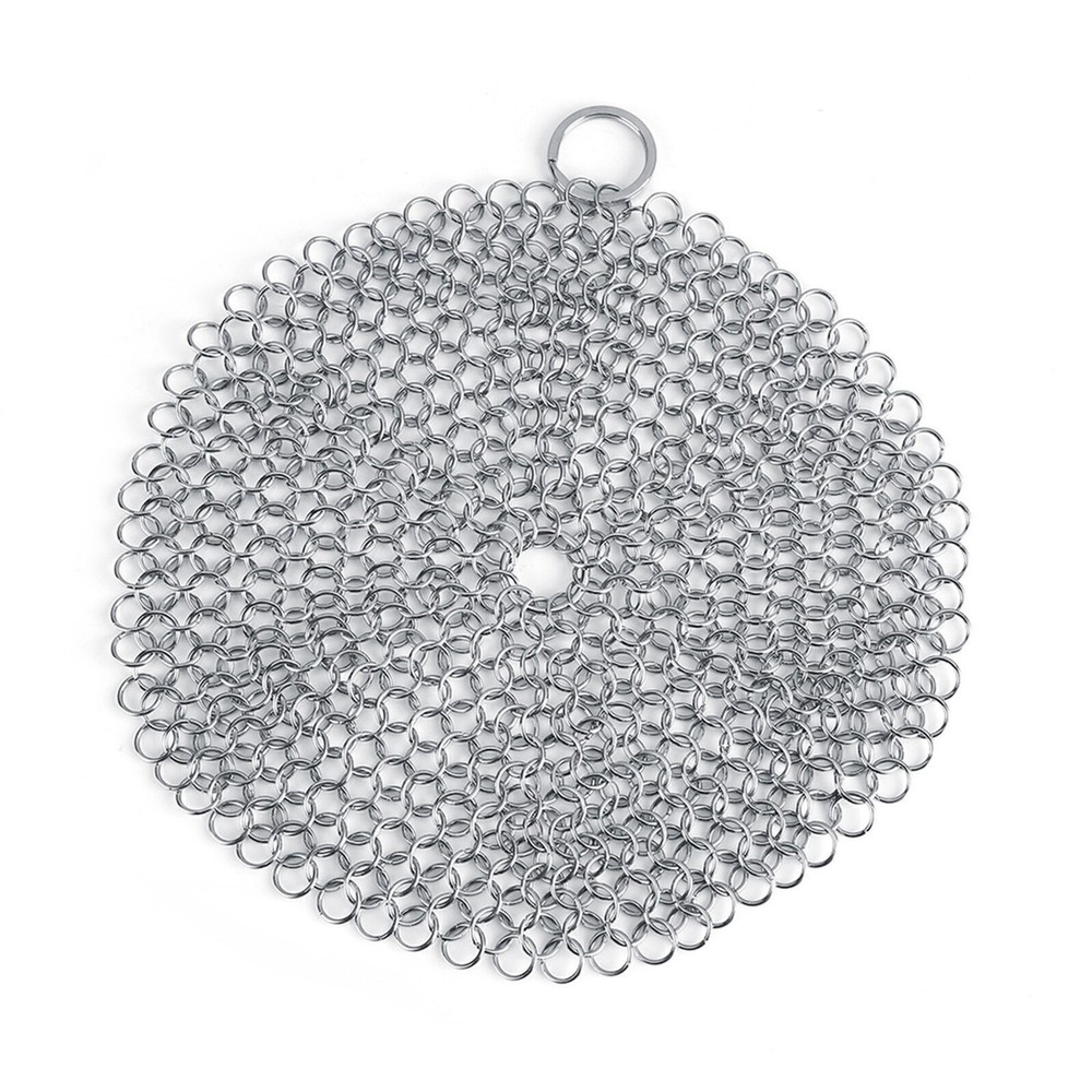 Stainless Steel Chainmail Scrubber Rust Proof Scraper Cleaner for Cast Iron Pan