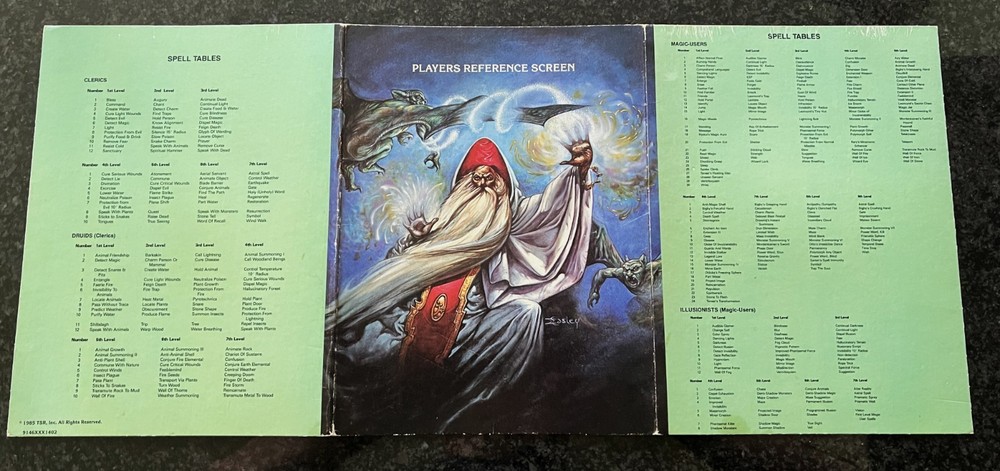 AD&D Dungeon Masters & Players Reference Screens Advanced Dungeons & Dragons