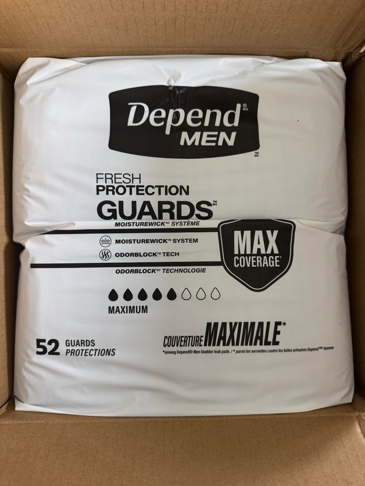 Depend Men Fresh Protection Guards Maximum Coverage - 104 Count