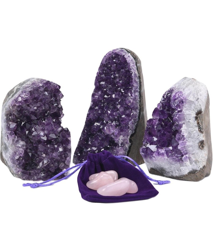 Amethyst Crystal Geode Decorator Pieces with Gift Packaging