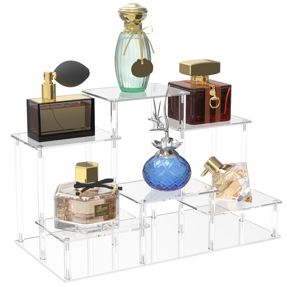 6-Tier Acrylic Riser Display Stand, Clear Cologne Stand Perfume Organizer for...