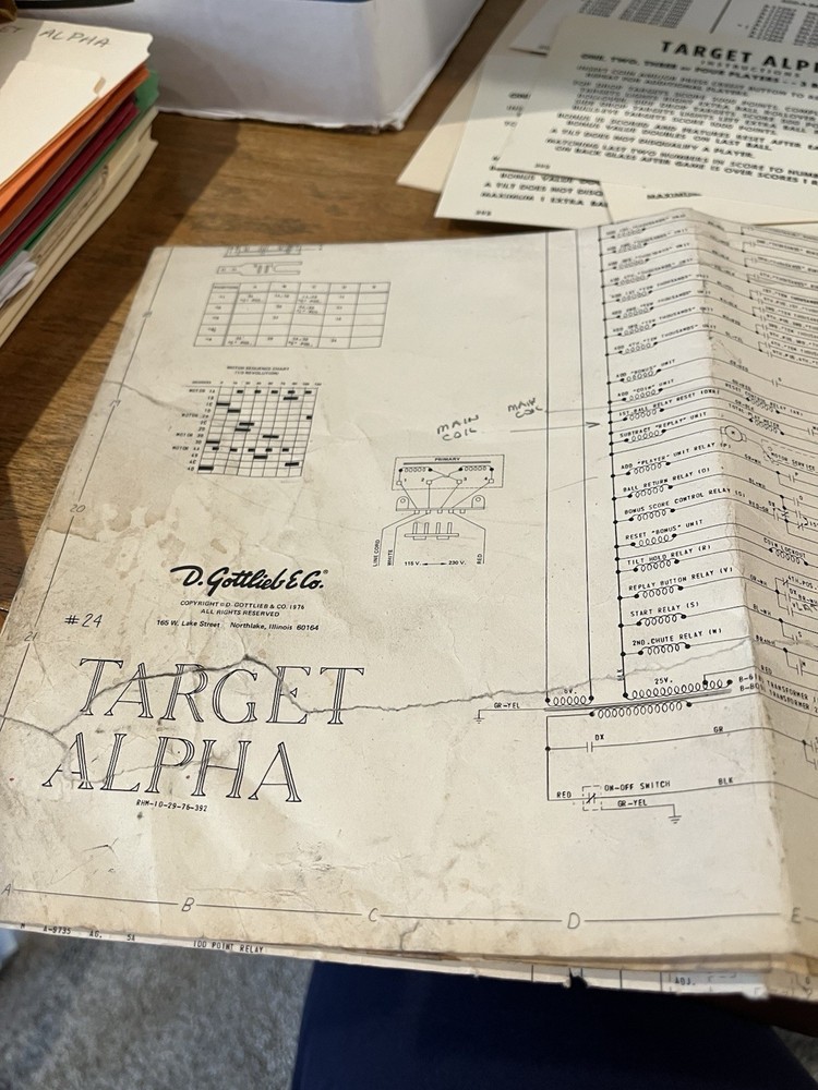 Target Alpha Pinball Manual & Schematic