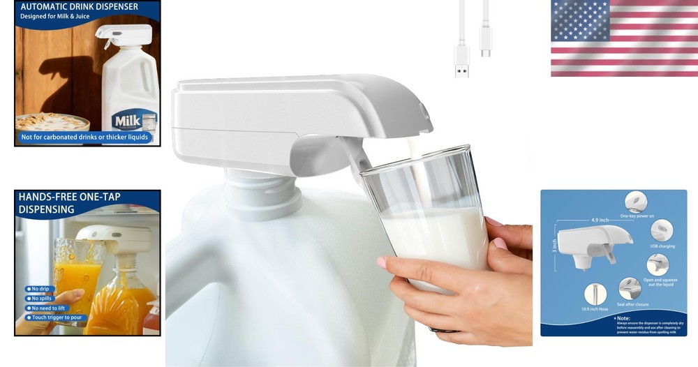 Automatic Milk & Juice Dispenser - Touchless USB Rechargeable Beverage Solution